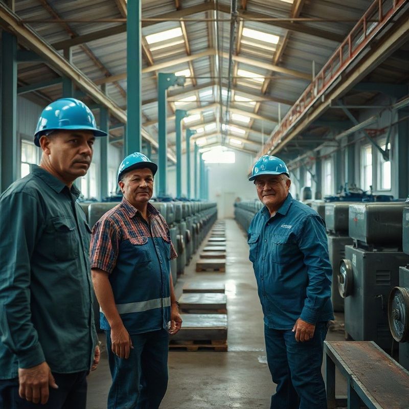 Trabajadores en una planta agroindustrial del interior de Uruguay
